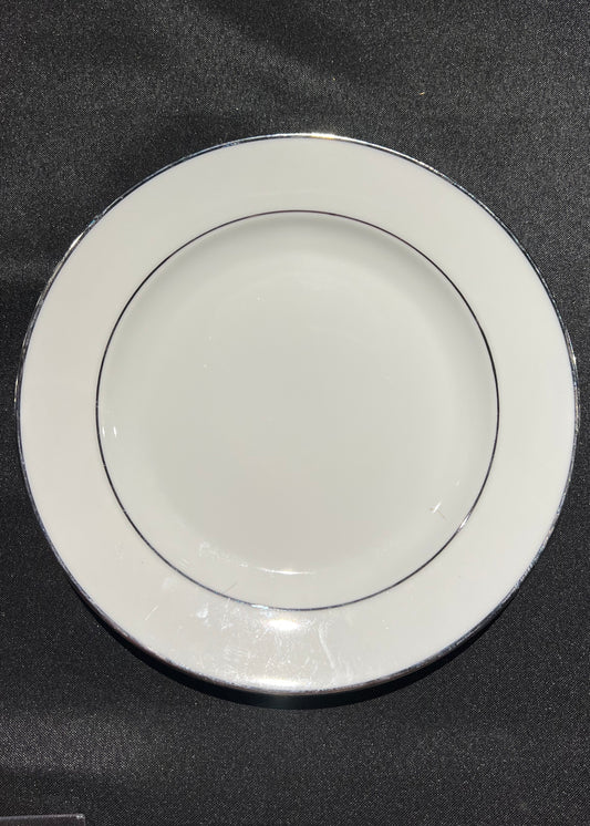 Silver Rim Dessert Plate