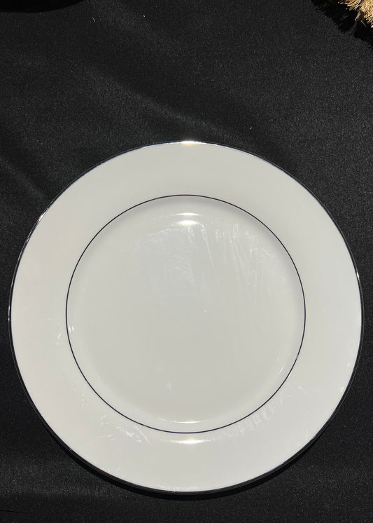 Silver Rim Dinner Plate